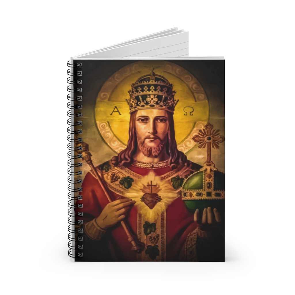 Christus Rex – Spiral #Notebook – Ruled Line Accessories Rosary.Team