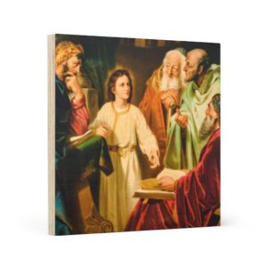 Fifth Joyful Mystery: The finding of Jesus in the temple  #WoodIcon #Icon Wall Art Rosary.Team