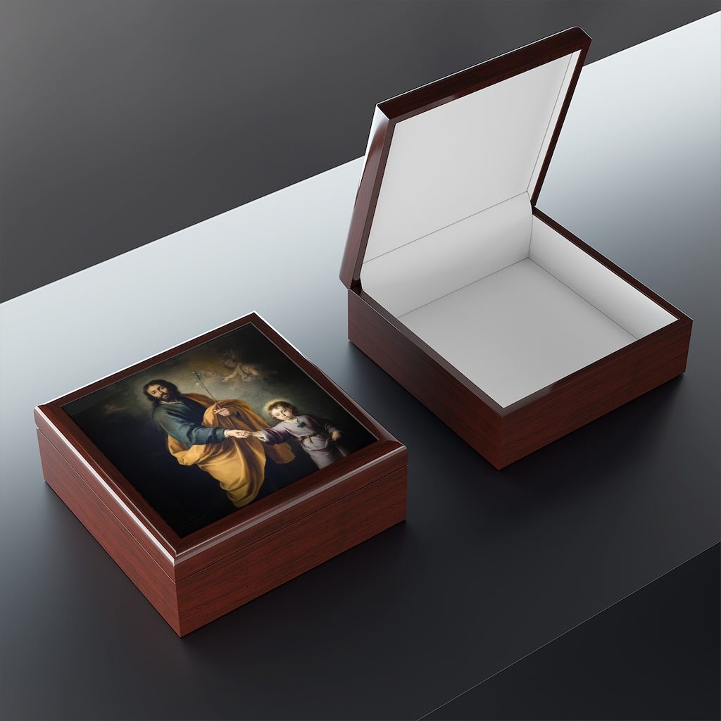 Saint Joseph and the Christ Child (Murillo) #ReliquaryBox #JewelryBox