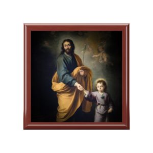 Saint Joseph and the Christ Child (Murillo) #ReliquaryBox #JewelryBox