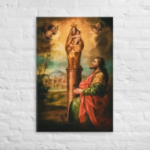 Mary, Our Lady of the Pillar #Canvas Wall Art Rosary.Team