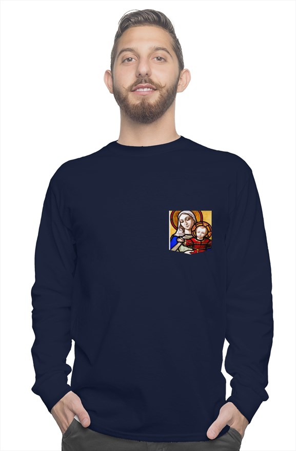 Holy Mother and Divine Child #pockettee #pocketshirt Apparel Rosary.Team