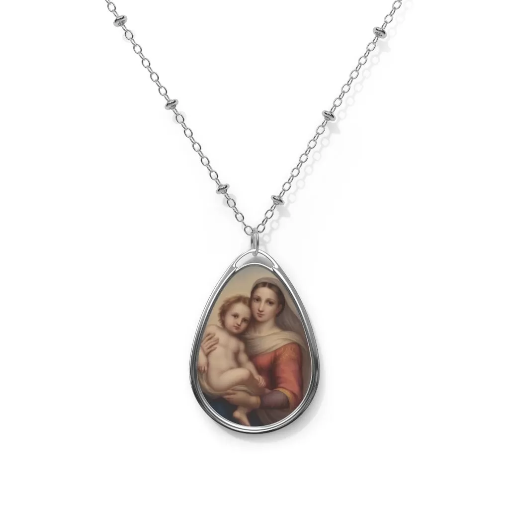 Our Lady and Divine Child – Oval #Necklace