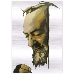 St Padre Pio – Brushed #Aluminum #MetallicIcon #AluminumPrint