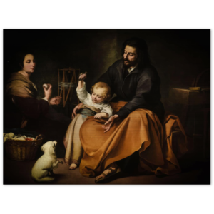 The Holy Family with a Little Bird – Brushed #Aluminum #MetallicIcon #AluminumPrint