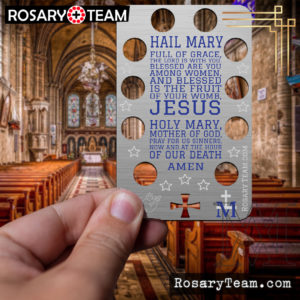 Rosary.Team One Decade Prayer Card – Hail Mary (English) Ave Maria (Latin) Holy Rosary Rosary.Team