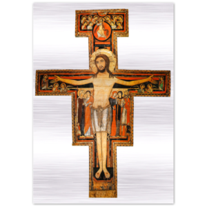 St Damiano Cross - Brushed #Aluminum #MetallicIcon #AluminumPrint