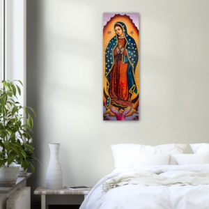 Our Lady of Guadalupe Byzantine Icon ✠ Brushed #Aluminum #MetallicIcon #AluminumPrint Brushed Aluminum Icons Rosary.Team