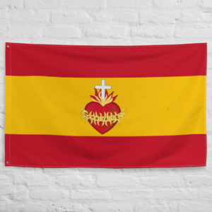 Flag of Spain with the Sacred Heart of Jesus #Flag Flags Rosary.Team