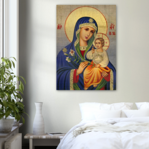 Virgin Mary the Eternal Bloom ✠ Brushed #Aluminum #MetallicIcon #AluminumPrint Brushed Aluminum Icons Rosary.Team