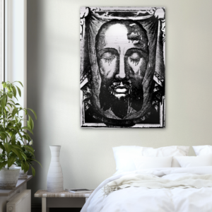 Devotion to the Holy Face of Jesus ✠ Brushed #Aluminum #MetallicIcon #AluminumPrint Brushed Aluminum Icons Rosary.Team