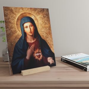 Immaculate Heart of the Blessed Virgin Mary – Gallery Board with Stand Accessories Rosary.Team