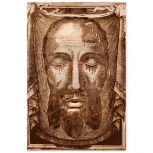 Sepia ✠  The Holy Face of Jesus ✠ Brushed #Aluminum #MetallicIcon #AluminumPrint