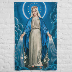 Our Lady of Grace ✠ Vertical Flag Flags Rosary.Team