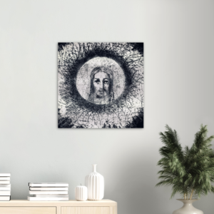 The Face of Jesus Christ ✠ Brushed #Aluminum #MetallicIcon #AluminumPrint Brushed Aluminum Icons Rosary.Team