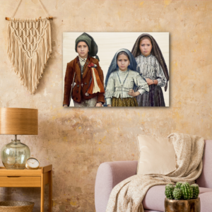 Three shepherd children of Fatima #Wood #WoodenIcon Wall Art Rosary.Team