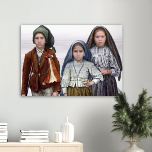 Three shepherd children of Fatima ✠ Brushed #Aluminum #MetallicIcon #AluminumPrint Brushed Aluminum Icons Rosary.Team