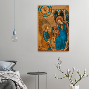 The Annunciation  ✠ Brushed #Aluminum #MetallicIcon #AluminumPrint Brushed Aluminum Icons Rosary.Team