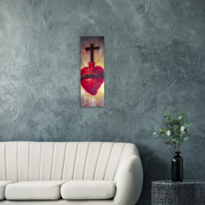 Sacred Heart in Baroque Oil Painting ✠ Brushed #Aluminum #MetallicIcon #AluminumPrint