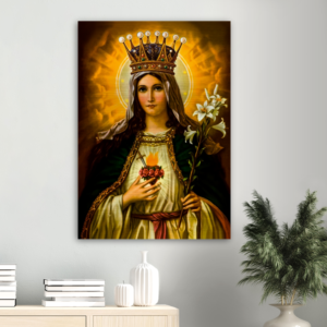 Queen of Heaven ✠ Brushed #Aluminum #MetallicIcon #AluminumPrint Brushed Aluminum Icons Rosary.Team