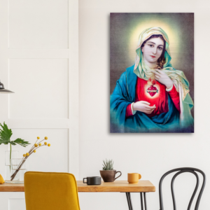 The Immaculate Heart of Mary ✠ Brushed #Aluminum #MetallicIcon #AluminumPrint Brushed Aluminum Icons Rosary.Team