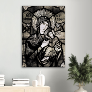 Our Lady of Perpetual Succour ✠ Brushed #Aluminum #MetallicIcon #AluminumPrint Brushed Aluminum Icons Rosary.Team