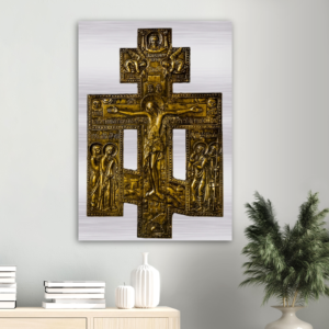 Crucifixion of Christ, Northern Russia ✠ Brushed #MetallicIcon #AluminumPrint Brushed Aluminum Icons Rosary.Team