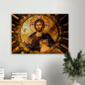 Christ Pantocrator Byzantine ✠ Brushed #MetallicIcon #AluminumPrint Brushed Aluminum Icons Rosary.Team