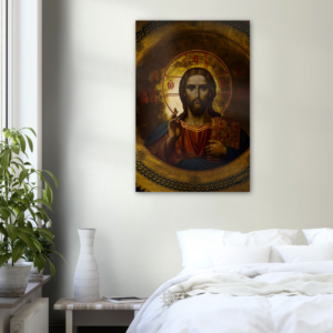 Image of Christ Pantocrator ✠ Brushed #Aluminum #MetallicIcon #AluminumPrint