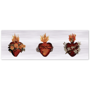 Three Hearts #JMJ horizontal ✠ Brushed #Aluminum #MetallicIcon #AluminumPrint