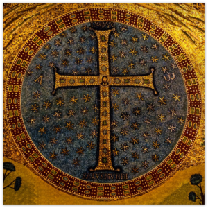 Mosaic Cross Ravenna - Brushed Aluminum Print