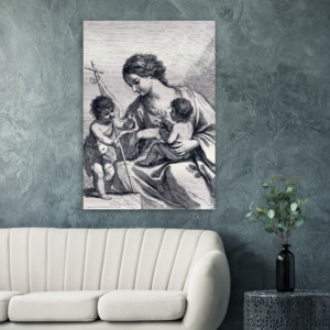 Madonna and Divine Child with St. John the Baptist ✠ Brushed #Aluminum #AluminumPrint Brushed Aluminum Icons Rosary.Team