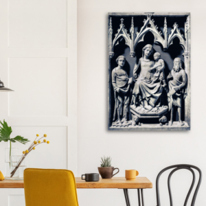Madonna, Divine Child, St Catherine, St John the Baptist ✠ Brushed #Aluminum #AluminumPrint Brushed Aluminum Icons Rosary.Team