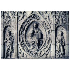 Christ, St John the Baptist, and St Margaret ✠ Brushed #Aluminum #MetallicIcon #AluminumPrint