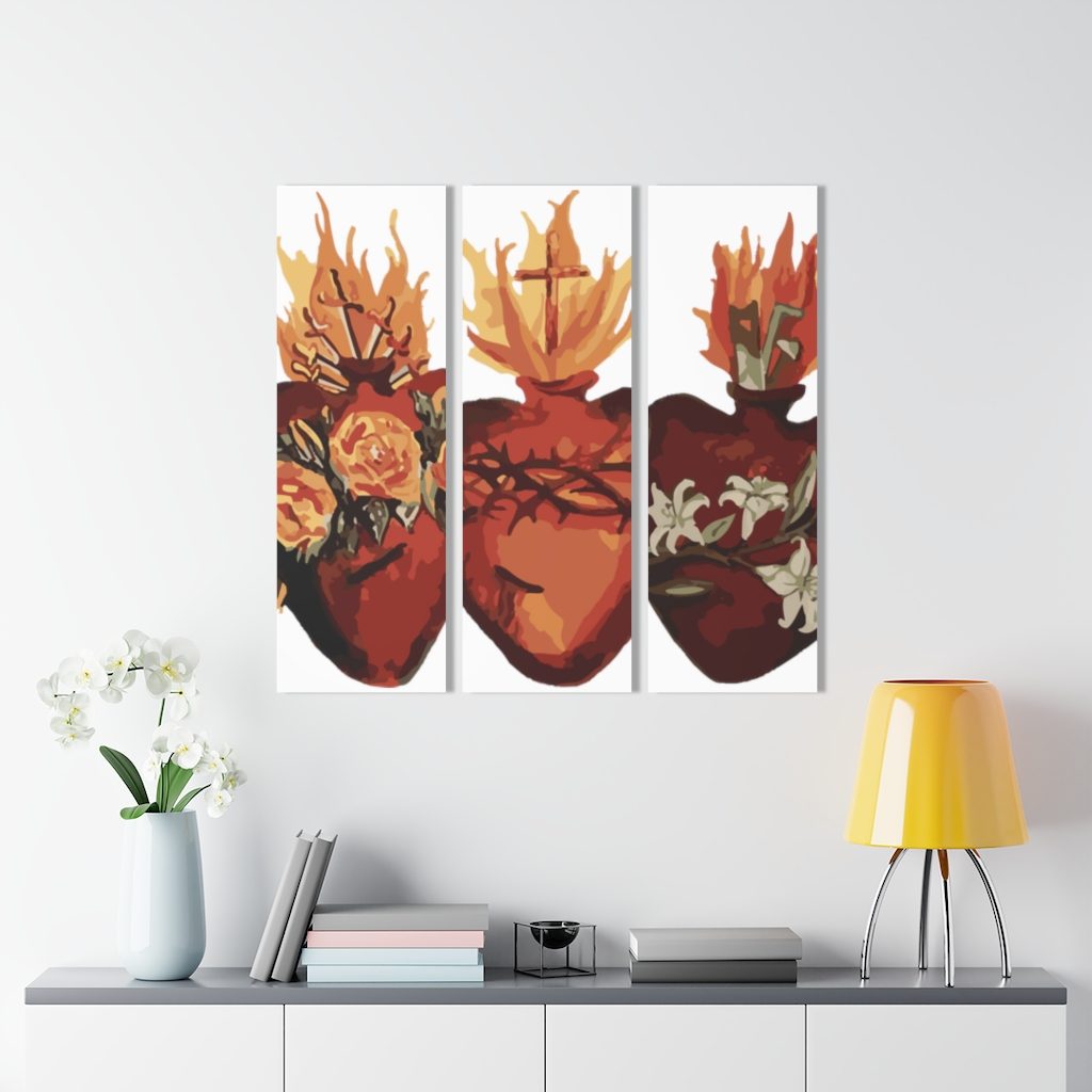 Holy Family Hearts – Acrylic Prints (Triptych)