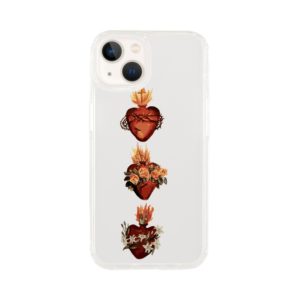 Three Hearts #JMJ Clear #iPhone Phone case Accessories Rosary.Team