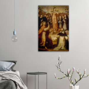 Allegory of the Virgin Patroness of the Dominicans – Brushed Aluminum Print Brushed Aluminum Icons Rosary.Team
