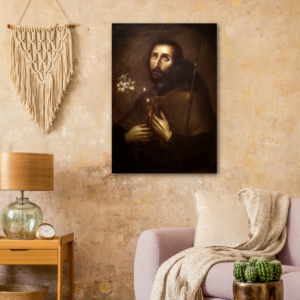 Saint Francis by Miguel Cabrera – Brushed Aluminum Print Brushed Aluminum Icons Rosary.Team