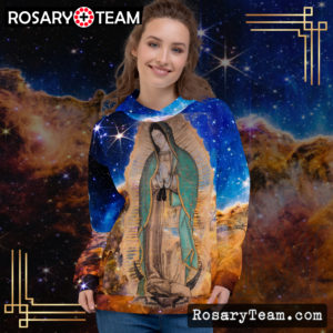 Queen of Universe in the Carina Nebula Unisex Hoodie Apparel Rosary.Team