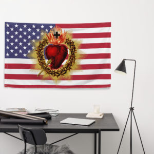 USA Sacred Heart American #Flag horizontal