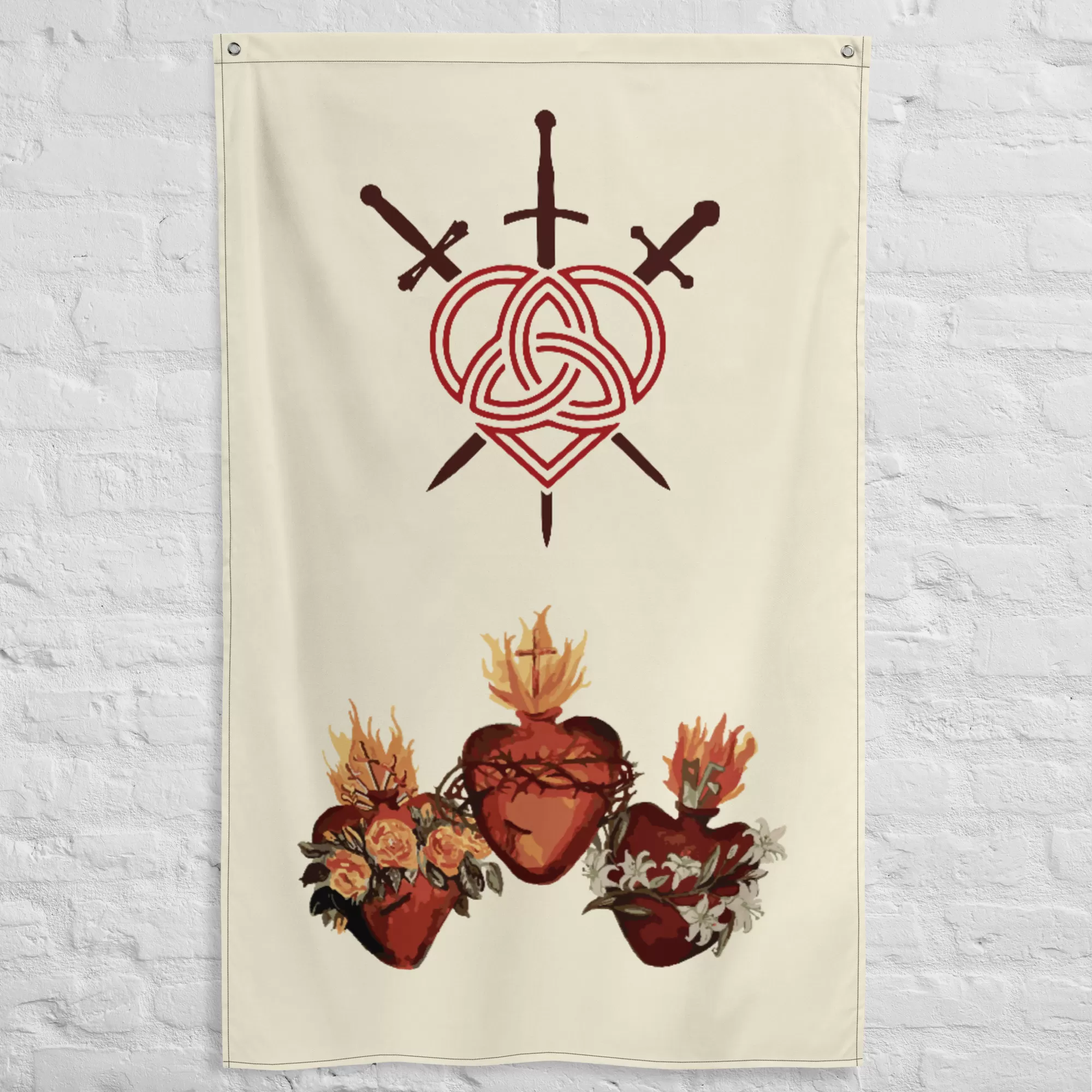 Triacordia – Three Hearts Pilgrimage #Flag vertical