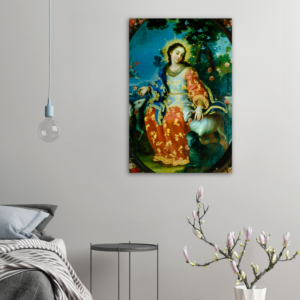 The Divine Shepherdess – Brushed Aluminum Print Brushed Aluminum Icons Rosary.Team