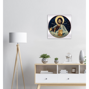 Icon of Christ Pantocrator ✠ Brushed #Aluminum #MetallicIcon #AluminumPrint