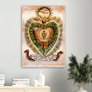 Heart of Divine Love – Brushed Aluminum Print Brushed Aluminum Icons Rosary.Team