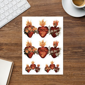 Three Hearts - Jesus Mary and Joseph #JMJ  #Sticker sheet