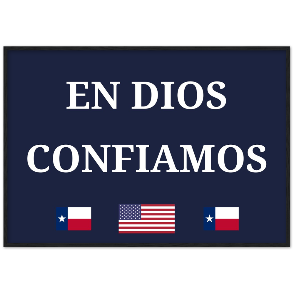 EN DIOS CONFIAMOS - Donate to your School District - TEXAS - Classic Semi-Glossy Paper Wooden Framed Poster