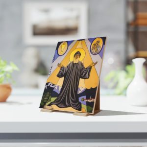 St Charbel Ceramic Icon Tile General Rosary.Team
