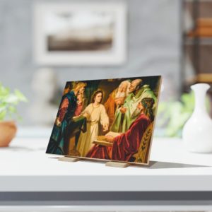 Fifth Joyful Mystery: The finding of Jesus in the temple #CeramicTile #Icon Wall Art Rosary.Team