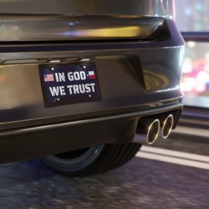 In God We Trust Texas License Plate National Motto USA Vanity Plate Made in USA Accessories Rosary.Team