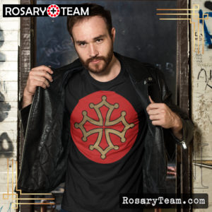Occitania Cross #Golden Premium T-Shirt Apparel Rosary.Team